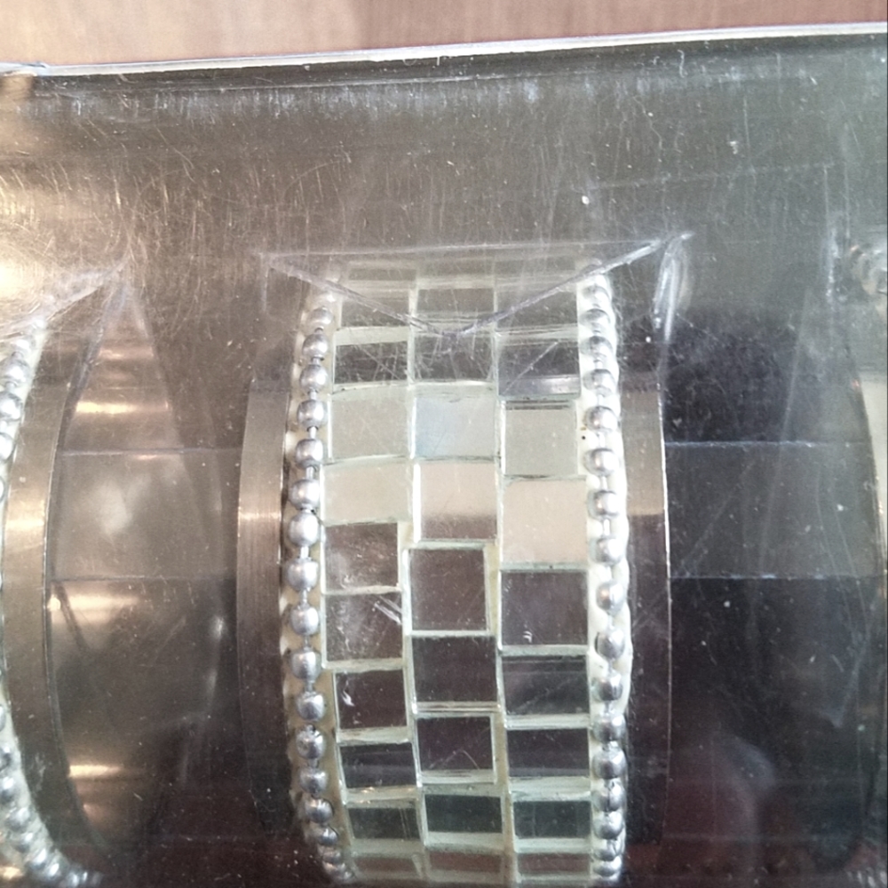 Pier 1 Imports Mirrored Napkin Rings (Box set of 4) 2 boxes